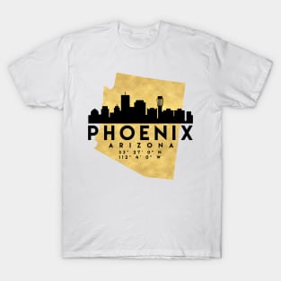 Phoenix Arizona Skyline Map Art T-Shirt